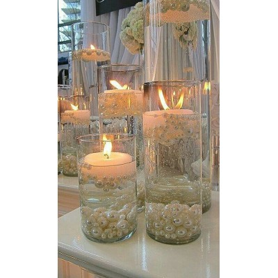 Pack alquiler 3 florero cristal cilíndrico Alt.25/20/14,15cm x Ø 8,5cm