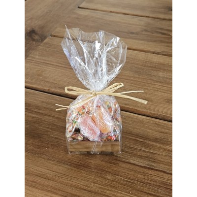 Pack bandeja mini madera 4x4cm con caramelos