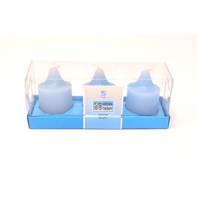 Caja 3 vela cilíndrica cirio 4x3,5cm azul