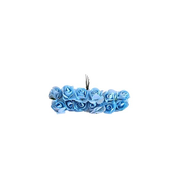 Pomito flor mini papel camelia x 12 unidades azul cielo