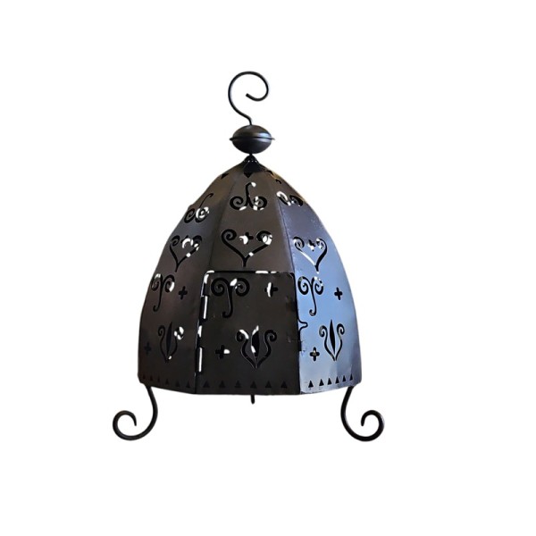 Portavela farol hierro o menara d.30cm Alt.47cm negro
