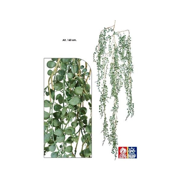 Guirnalda artificial dischidia x160cm verde