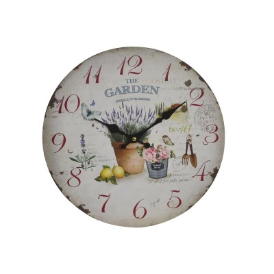 Reloj pared d 34cm maceta lavanda