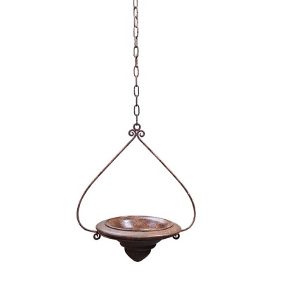 Macetero colgante barro c/cadena oxido d 35cm Alt 90cm