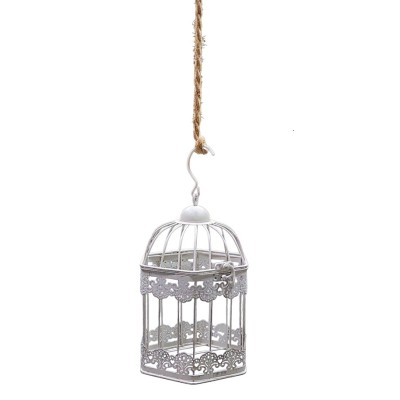 Alquiler jaula metal 15x15x22cm c/pájaro blanca