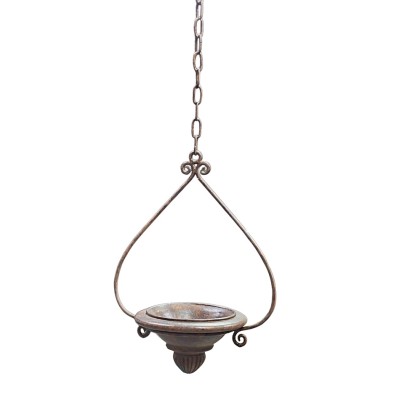 Macetero colgante barro c/cadena oxido d 28cm Alt 80cm