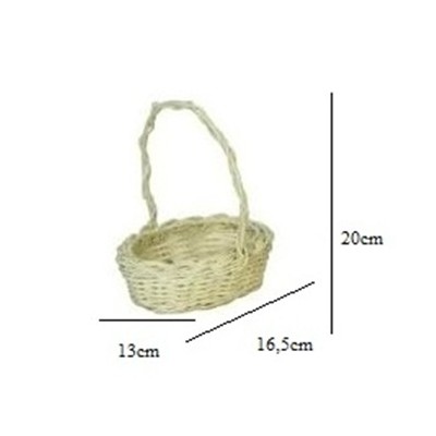 Cesta dama oval 1 asa rattan blanco 16,5cmx13cmx20cm