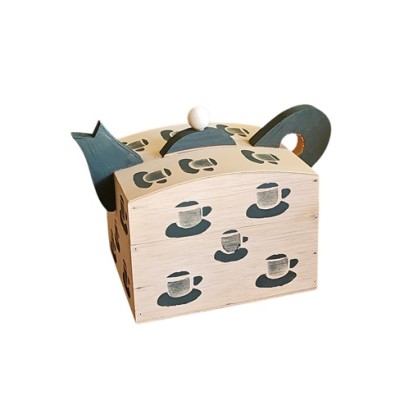 Tetera organizadora para infusiones tazas verdes 23x15cm h 16cm