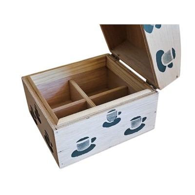 Tetera organizadora para infusiones tazas verdes 23x15cm h.16cm