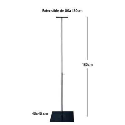 Alquiler soporte hierro pie extensible 80-180cm 40x40cm