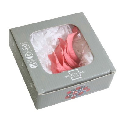 Caja  5 calas preservada cabeza d  3-4cm a 8-10cm rosa coral