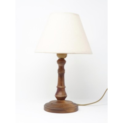 Lámpara sobremesa madera envejecida Alt 35 s/pantalla d 21cm