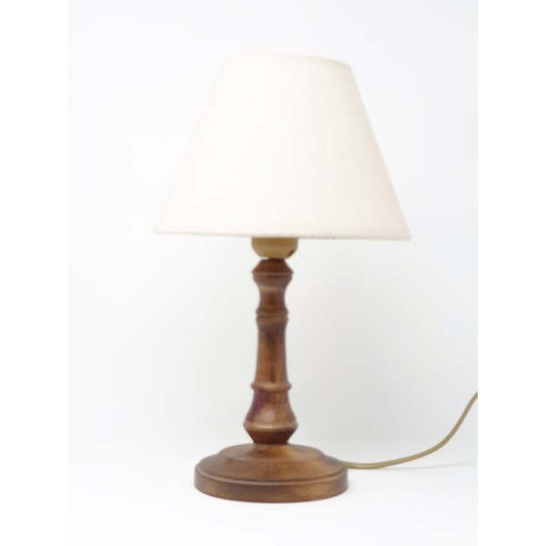 Lámpara sobremesa madera envejecida Alt.35 s/pantalla d.21cm