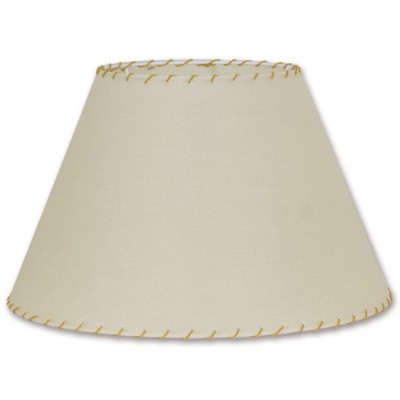 Pantalla cónica pergamino natural cosida c/cordón  Diámetro inferior 35cm  superior 18cm y altura 21cm  E27  Cogida superior