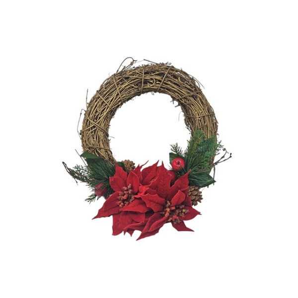 Corona sarmiento d.33cm dorada decorada