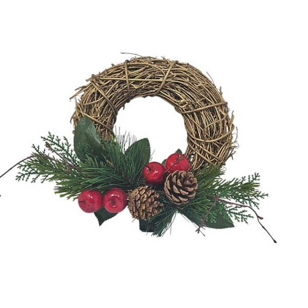 Corona sarmiento d.20cm dorada decorada