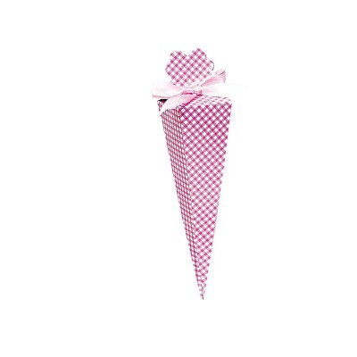 Envase caja cucurucho vichy 15 5x4x4cm rosa