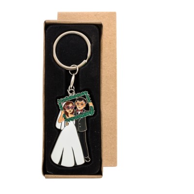 Llavero personalizable pareja novios c/marco c/caja