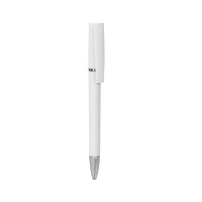 Bolígrafo personalizable blanco con punta plata
