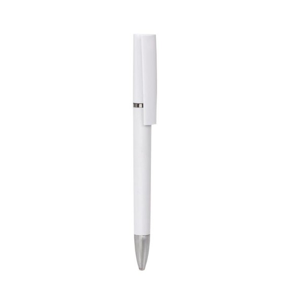 Bolígrafo personalizable blanco con punta plata