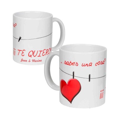 Taza personalizada Sabes una cosa  Te quiero 9 x 8cm