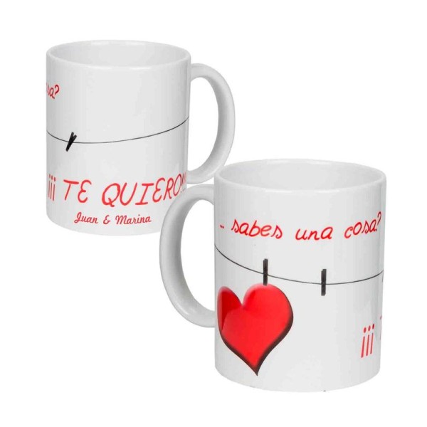 Taza personalizada Sabes una cosa? Te quiero 9 x 8cm