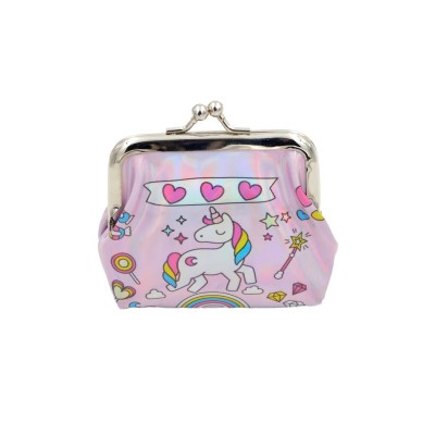 Monedero c/pinza unicornio 8 x 9 rosa