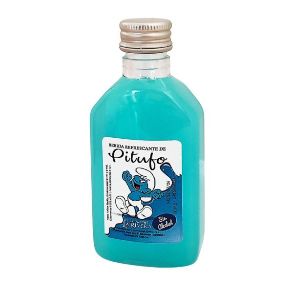 Refresco petaca plástico 50ml pitufo Alt.9cm