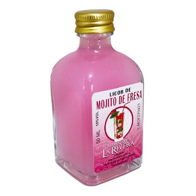 Licor 50ml Frasca cristal 15  Alt 8 5cm mojito de fresa