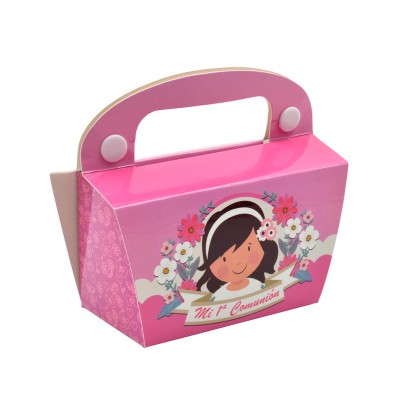 Caja carton niña comunión c/asa 11 5x6 5x10cm