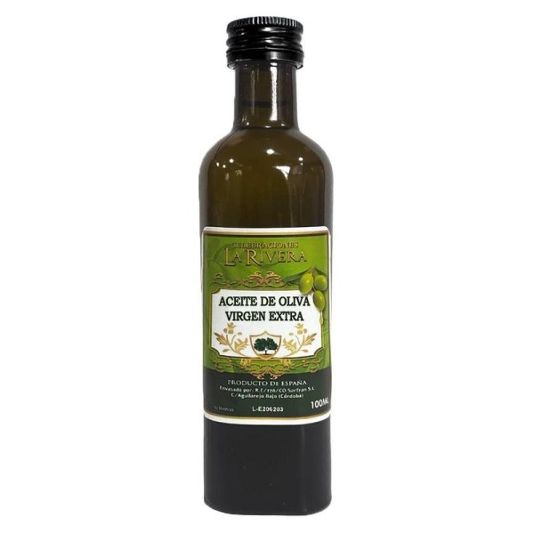 Aceite de oliva virgen extra cristal oscuro 100ml Alt.16,5cm