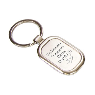 Llavero personalizable chapa plateado paloma