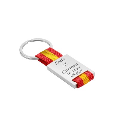 Llavero personalizable chapa metal bandera España