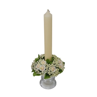 Candel ring o aro para velas capullos  marfil 