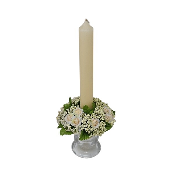 Candel ring o aro para velas capullos (marfil)
