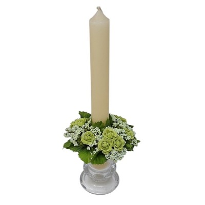 Candel ring o aro para velas capullos  verde 