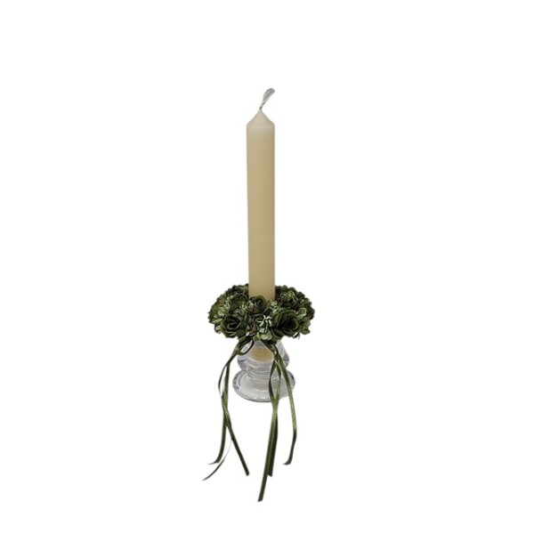 Candel ring o aro para velas mini rose/mum 9cm verde