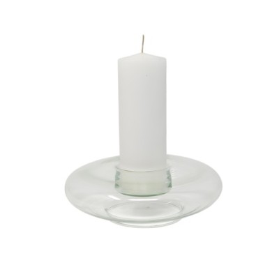 Portavela cristal c/vela cirio orion 19 5 x 6 4