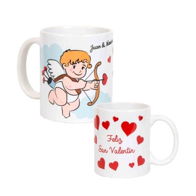 Taza feliz día de San Valentín personalizable 9 x 8cm