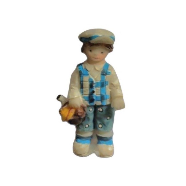 Figura mini niño plano 4cm c/cesta x 24 unidades
