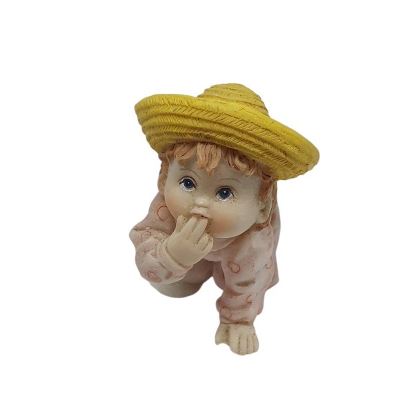 Figura mini bebe a gatas rosa 5 x 5 x 3cm