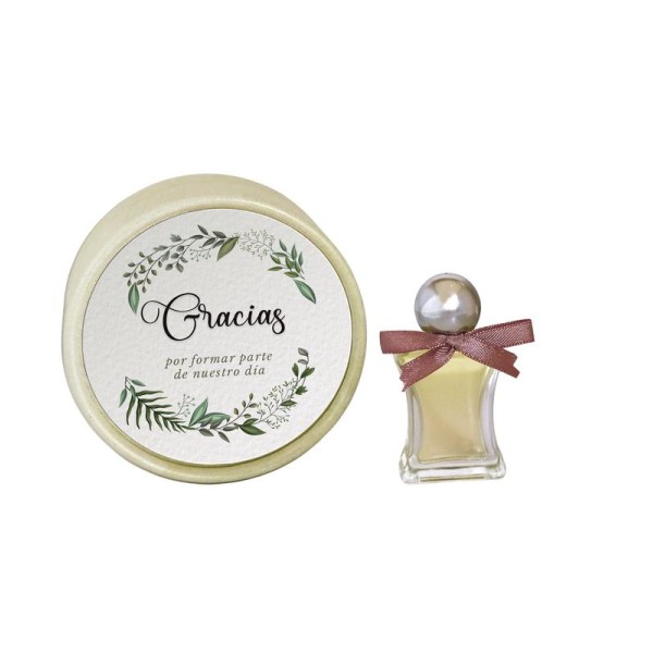Agua de colonia 10ml envase cristal caja Gracias por formar parte de este días tan especial