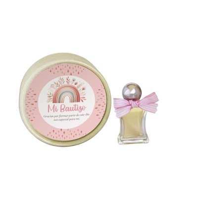 Agua de colonia 10ml envase cristal caja Mi bautizo rosa