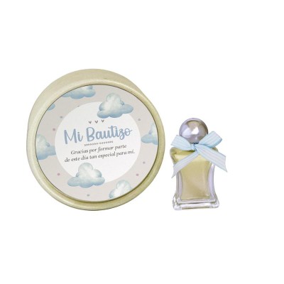 Agua de colonia 10ml envase cristal caja Mi bautizo azul