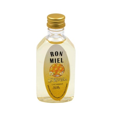 Licor 50ml petaca 15  Alt 9cm Ron con miel