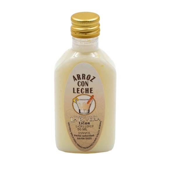 Licor 50ml petaca 15% Alt.9cm arroz con leche