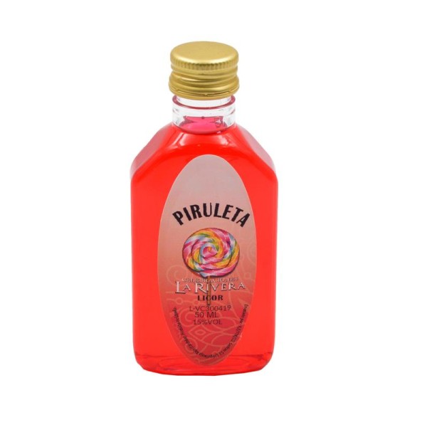 Licor 50ml petaca 15% Alt.9cm piruleta