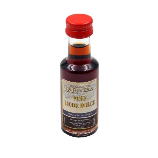 Vino dulce 15% 20ml botella marasca cristal Alt.9cm