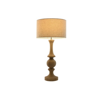 Lámpara sobremesa madera mango 40x40x78cm natural c/pantalla natural