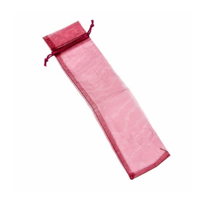 Bolsa tela organdí 29x6 5cm para abanicos burdeos